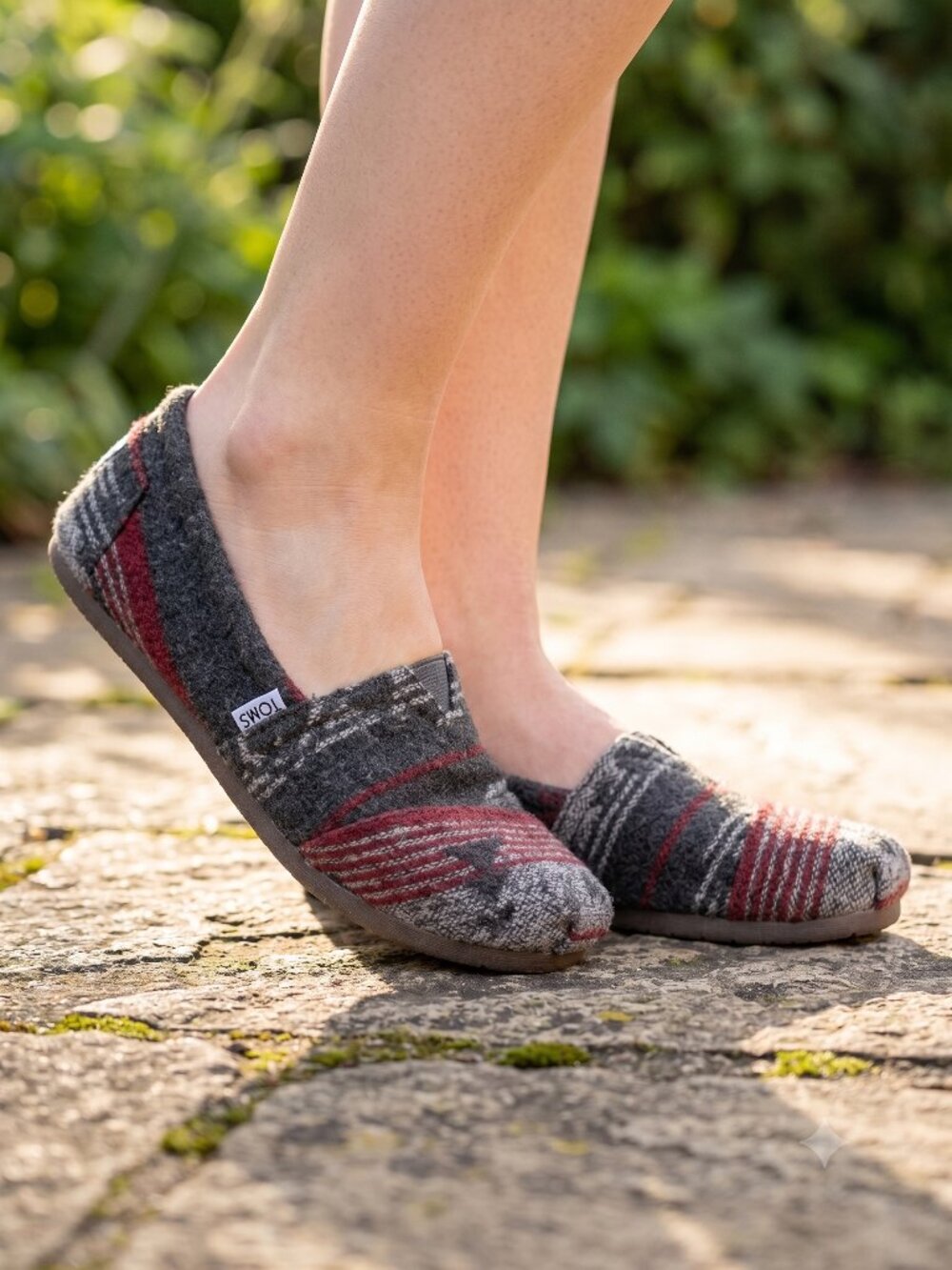 Toms aztec southwestern slip on sherpa fleece comfy shoes flats